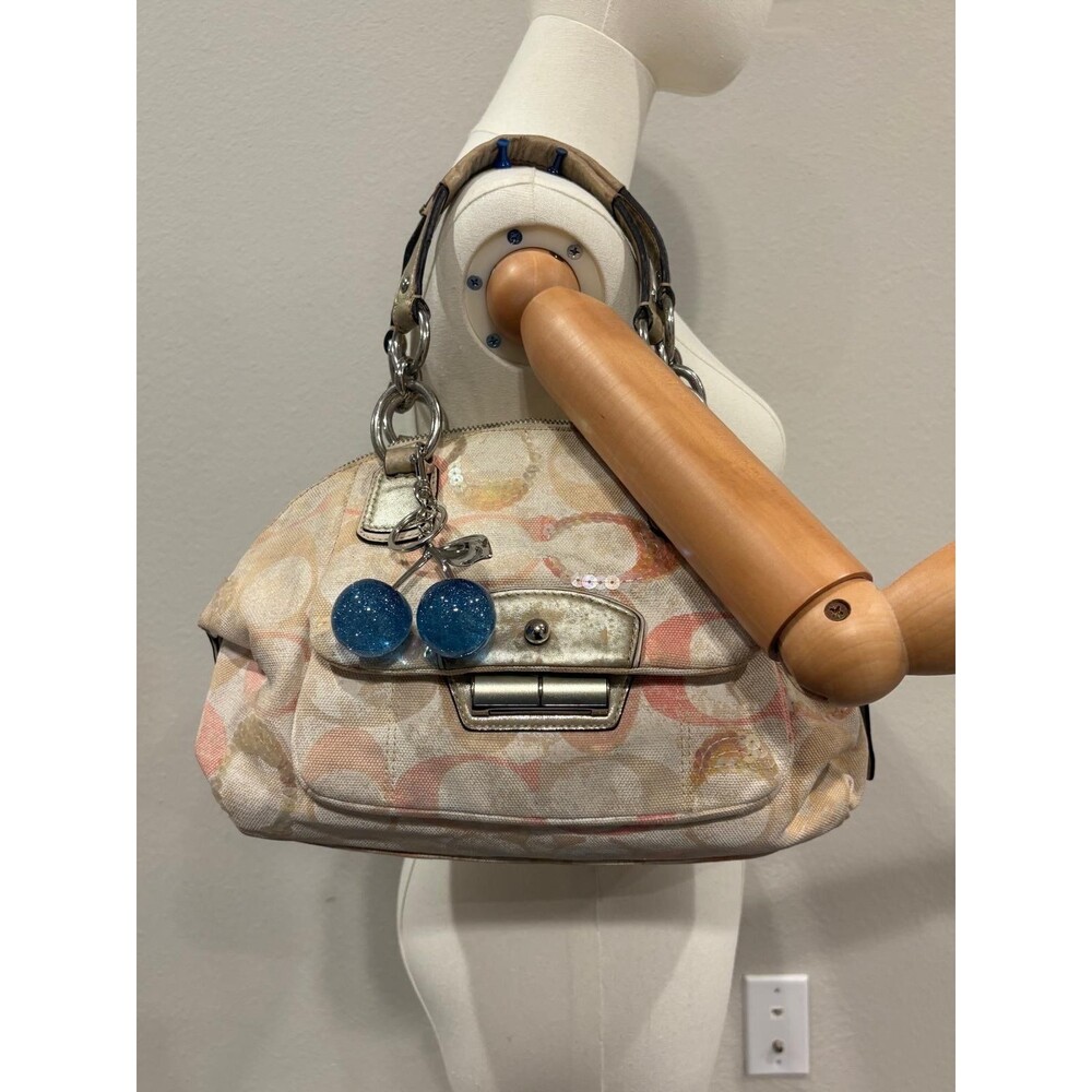 Coach Kristin Signature Op Art Sequin Hobo Satchel Bag